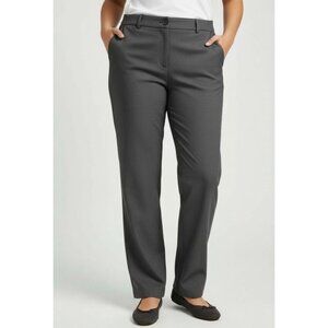 Lane Bryant Womens Navy Dress Pants Size 16R With Buttoned Back Pockets & Belt L